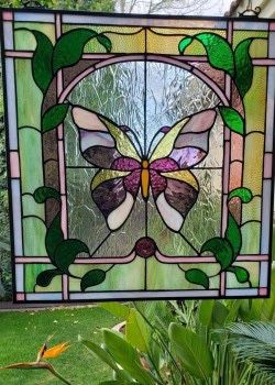 Best Stained Glass Patterns, Stained Glass Art Butterfly, Spring Stained Glass Patterns, Stained Glass Window Tattoo, Green Stained Glass Window, Stained Glass Fish, Butterfly Stained Glass, Stained Glass Tattoo, Antique Stained Glass Windows