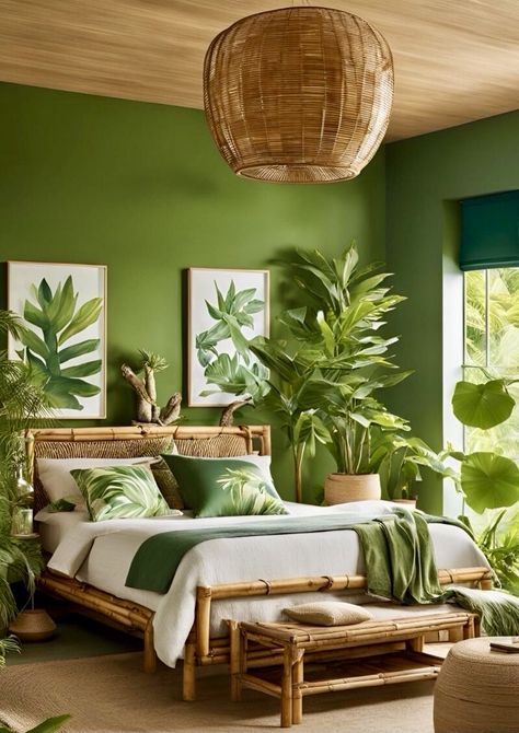 Summer Themed Bedroom, Hawaiian Interior Design, Tropical Theme Bedroom, Bungalow Extension, Jungle Bedroom Decor, Tropical Bedroom, Tropical Style Interior, Tropical Retreat, Tropical Interior Design