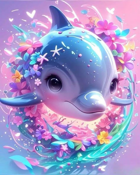 Dolphin Images, Dolphin Art, Beautiful Art Pictures, Beautiful Wallpapers Backgrounds, Mosaic Wall Art, Diamond Mosaic, Cute Animal Drawings, Animal Wallpaper, Wallpapers Backgrounds