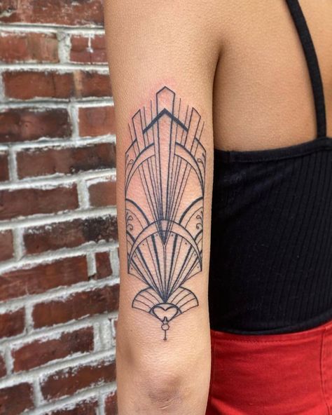 101 Best Amazing Art Deco Tattoo Ideas You Need To See! - Outsons Colored Ornamental Tattoo, Art Deco Tattoos For Women, Art Deco Tattoo Geometric, Art Deco Tattoo Sleeve, Art Deco Tattoo Woman, 1920s Tattoo, Art Nouveau Tattoo Design, Deco Tattoo, Modern Body Art