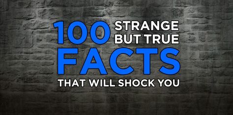 100 Strange But True Facts That Will Shock You | The Fact Site Unexplained Phenomena, Weird But True, Singing Happy Birthday, Animals Funny, Latin Words, One Thousand, True Facts, Guy Names, World Records