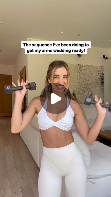 Katie Austin on Instagram: "The past month, I’ve definitely been putting a little more emphasis on arm exercises than usual! This has actually  been my fav go to arm sequence for years, but as my wedding is next week🤯 I’ve been ramping it up a little!!! & don’t forget about the bonus move at the end to make sure you’re getting your back stronger, too!   My FULL Bridal Glow Program is avail in my app @katieaustinapp or avail for one time purchase on my site! For my brides out there who want to feel their best self on their big day🤍💍" Bride Arms And Back Workout, Bridal Arm Workout, Bride Arm Workout, Wedding Arms And Back Workouts, Wedding Arms Workout, Arm Exercises Women, Back Of Arm Exercises, Wedding Arms, Couch Workout