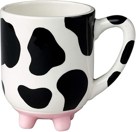 Cow Kitchen, Dr Belongings, Cow Mug, Cow Gifts, Kitchen Finds, Milk N Cookies, The Cave, Hand Painted Ceramic, Cow Pattern