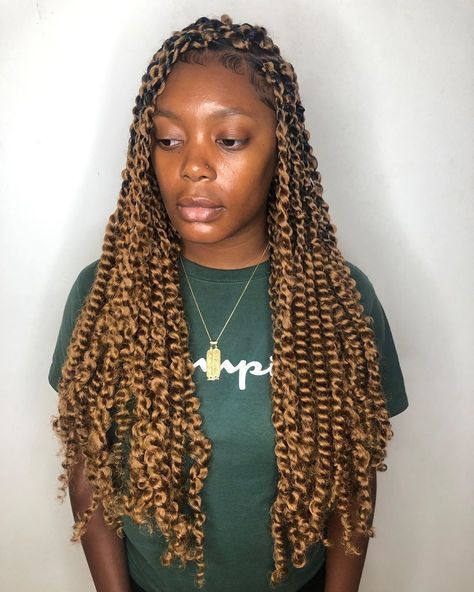 Twists & Locs by Khris ✨ on Instagram: “& the most requested color I get! Color number 27! Waist length passions 🧡” Passion Twists Color, Extension Braids, Twists Locs, Protective Style Braids, Faux Loc, Braids Twist, Chignon Wedding, Number 27, Passion Twists