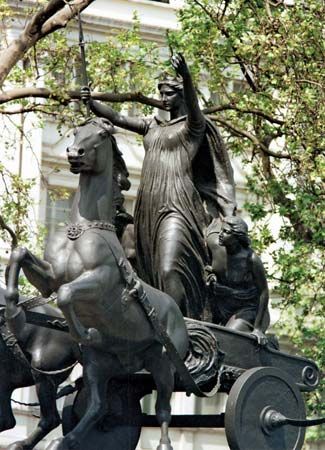 The story of Boudicca, a British queen who led a revolt against Roman rule in 60 CE. Queen Boudica, Iceni Tribe, Statue Of A Woman, History Women, Roman Britain, Celtic Warriors, Warrior Queen, English History, British History