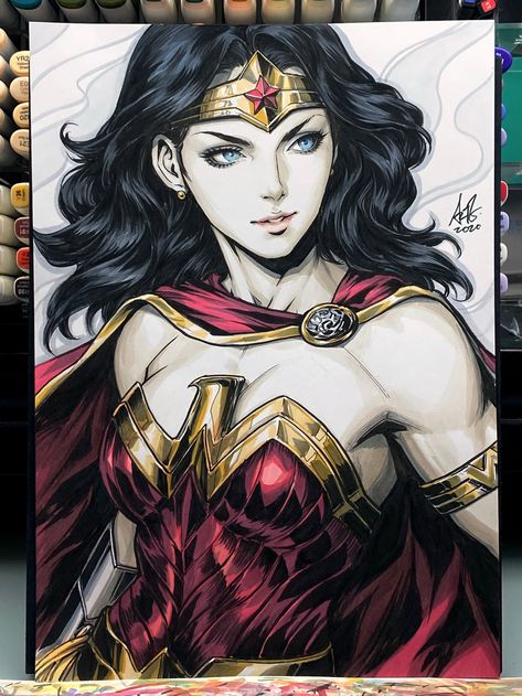 Superhero Drawings, Stanley Lau, Stanley Artgerm, Wonder Woman Drawing, Art Maker, Wonder Woman Art, Univers Dc, Drawing Color, Arte Dc Comics