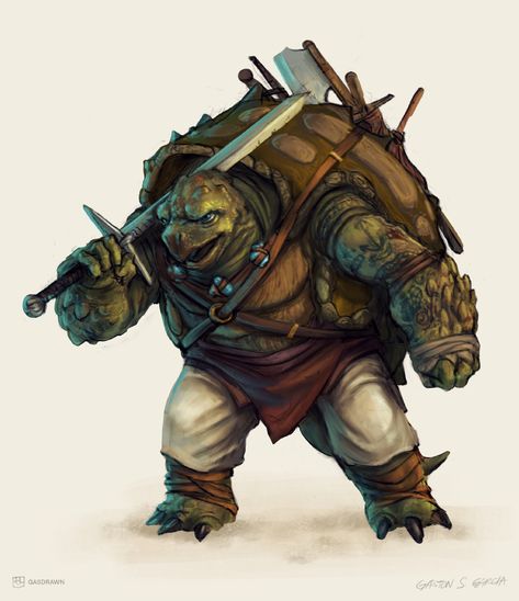 ArtStation - D&D Tortle Commissions, Gaston S. Garcia Tortle Dnd Character Design, Tortle Dnd, Dnd Character Design, Pathfinder Character, Dnd Races, Fantasy Races, Dungeons And Dragons Characters, D&d Dungeons And Dragons, Character Wallpaper