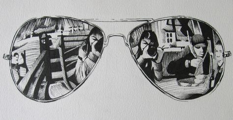 https://flic.kr/p/3Khq2z | Sunglasses | Drawing made with my Staedtler Pigmentliners (0.05, 0.2 and 0.6 mm nib size) Drawing Sunglasses, Sunglasses Drawing, Reflection Drawing, Reflective Sunglasses, Reflection Art, Cool Shades, Heart Sunglasses, Cat Eyes, Cool Sunglasses