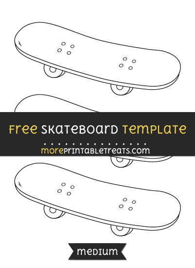 Free Skateboard Template - Medium Mini Skateboard Craft, Skateboard Craft, Skateboard Template, Skateboard Printable, Skate Party Decorations, Skateboard Coloring Book, Skateboarder Silhouette, Steam Night, Education Support