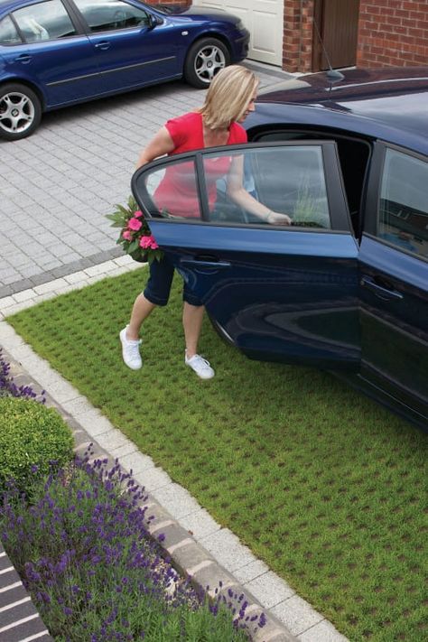 Driveway Ideas Uk, Grass Pavers Driveway, Driveway Inspiration, Driveway Ideas Cheap, Grass Paving, Drive Ways, Front Garden Ideas Driveway, Grass Driveway, Driveway Blocks