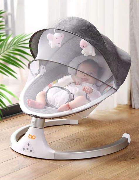 modern-baby-rocking-chair-automatic-baby-rocker طفلة حديثة الولادة, Baby Rocking Chair, Baby Accesories, Blue Tooth, Baby Life Hacks, Baby Gadgets, Baby Rocker, Baby Equipment, Baby Necessities