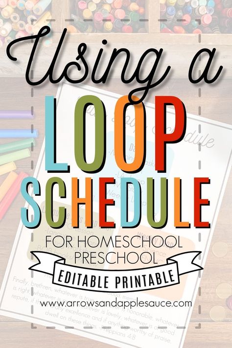 Using a loop schedule instead of a traditional lesson plan for our homeschool preschool has taken so much stress out of our day and allowed us to enjoy the learning process even more together. Check out what's in our daily schedule! #lessonplanning #preschoolathome #homeschoolpreschool #learningathome #dailyschedule #loopschedule #printableschedule #preschoolprintables Loop Schedule Printable, Homeschool Loop Schedule Ideas, Homeschool Subject Schedule, Tk Homeschool Schedule, The Good And The Beautiful Schedule, Homeschool Loop Schedule Free Printable, Loop Schedule Homeschool, Home School Schedule Daily Routines, Homeschool Loop Schedule