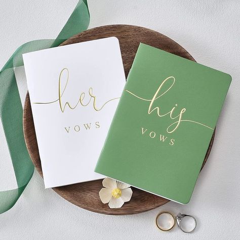 Vow Books for Wedding His and Her Vow Notebook, Set of 2, Bride and Groom Booklet for Wedding (Green + White) #wedding #weddinginspo #2023bride #weddingdecor #weddinggift #weddingdecorations #weddingcake #weddingdress #weddinginvitation #weddingthankyou #bridalshower #bridesmaidgifts #weddingplanner #weeddingguestbook #weddingcaketopper ad Green White Wedding, Vow Booklet, Wedding Vow Books, Vow Books, Notebook Set, Wedding Green, Relief Printing, Vow Book, Bridemaids Gifts