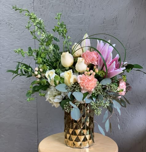 Asymmetrical Floral Arrangements, Mantle Flower Arrangements, Flower Arrangements Peonies, Flower Arrangements Yellow, Table Flowers Arrangements, Tall Vase Flower Arrangements, Brunch Flowers, Dining Table Flower, Yellow Flower Arrangements