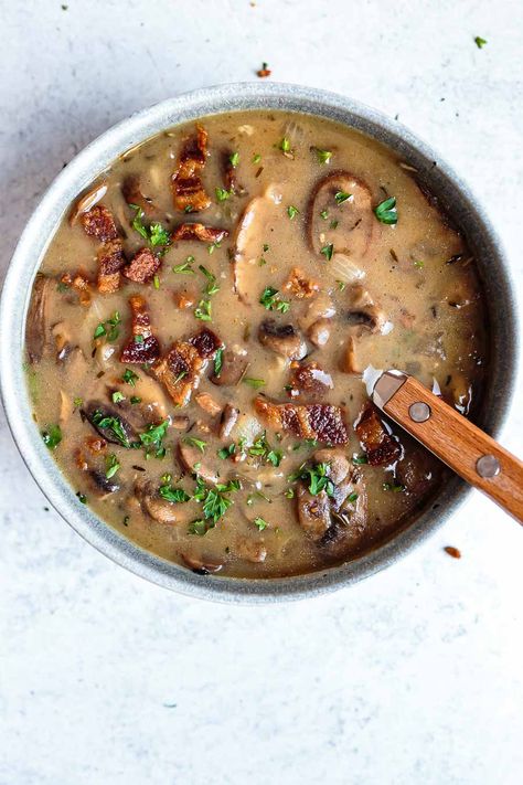 Creamy Gluten & Dairy-free Mushroom Soup (Paleo, AIP) - Food By Mars Paleo Mushroom Soup, Paleo Soup Recipe, Soup Paleo, Sausage Potato Soup, Boiling Sweet Potatoes, Autoimmune Recipes, Dairy Free Soup, Creamy Mushroom Soup, Paleo Soup