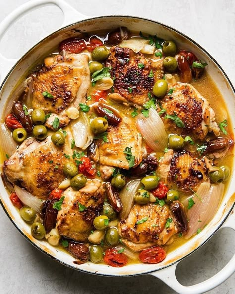 Braiser Recipes, Le Creuset Recipes, Baking Spices, The Modern Proper, Modern Proper, Braised Chicken, French Cooking, Green Olives, Chicken Dishes Recipes