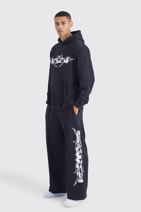 Womens Oversized Pu Applique Tracksuit - Black - M - Ready to ace the off-duty street look? Then you've got to add this men's hooded tracksuit to your closet must-haves. Versatile enough for off-duty days but equally good for workouts, a men's hooded tracksuit set perfectly balances fashion and comfort. Go for an ultra-soft cuffed tracksuit for staying warm after the gym, or a zip-through hooded tracksuit for lounging at home. Crush the athleisure look by pairing this tracksuit with your sneaker Leather Tracksuit, Mens Tracksuit Set, Hooded Tracksuit, Men Tracksuit, Tracksuit Men, Track Suit Men, Tracksuit Set, Street Look, Mens Hooded