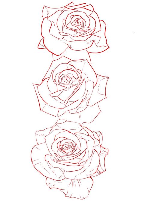 Rose Tattoo Design Outline, Rose Tattoo Stencil Outline, Roses Tattoo Stencil, Tattoo Designs Rose, Rose Outline Drawing, Half Sleeve Rose Tattoo, Rose Half Sleeve, Rose Tattoo Stencil, Realistic Rose Tattoo