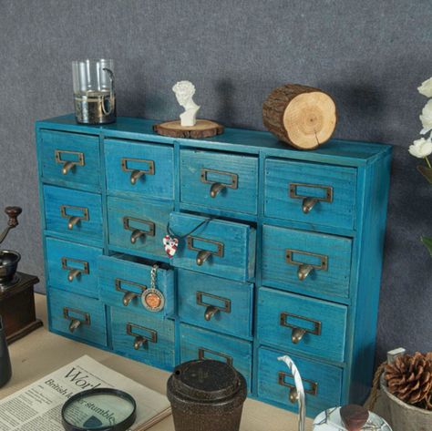 16 Drawers Apothecary Cabinet with Drawers Tabletop Apothecary Chests and Cabinets Library Card Catalog Cabinet Herb Storage Box Wooden Desk Drawer Organizer Medicine Vintage Furniture Library Card Catalog Cabinet, Rustic Medicine Cabinets, Card Catalog Cabinet, Herb Storage, Vintage Office Supplies, Library Card Catalog, Medicine Organization, Apothecary Cabinet, Organized Desk Drawers