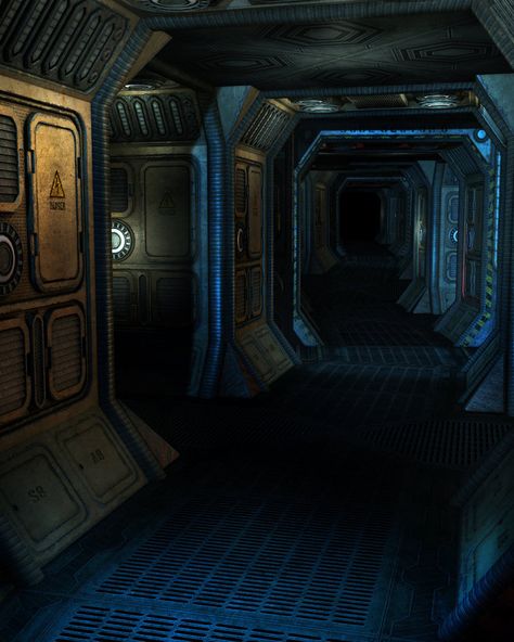 Spaceship Background, Spaceship Corridor, Spaceship Aesthetic, Sci Fi Hallway, Scifi Corridor, Birthday Backgrounds, Sci Fi Aesthetic, Alien Isolation, Space Story