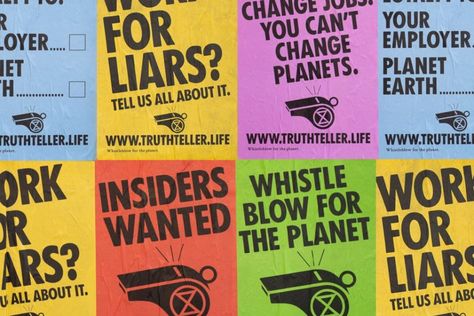 Whistleblow for the Planet: Extinction Rebellion launches whistleblowing platform TruthTeller.Life - Extinction Rebellion UK Internal Comms, Health Equity, Extinction Rebellion, Fashion Communication, Data Visualisation, Radical Change, Design Box, Climate Action, Financial Times