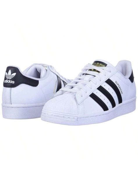 A classic in every sense of the word, get with the timeless silhouette of the adidas® Originals Superstar W sneakers.  Get comfortable soft support when you run wearing adidas® Originals Superstar footwear.  Casual shoes featuring leather or canvas uppers with classic 3-Stripes detail.  Synthetic upper.  Foam padded tongue and collar offer comfort.  Leather and synthetic lining.  Lace closure for a snug fit.  Lace up closure.  Signature shell toe bumper.  Brand logo on the tongue.  Breathable textile lining and a padded footbed for added comfort.  Brand tag on the side.  Synthetic sole.  Rubber outsole with herringbone tread for traction.  Imported.  Product measurements were taken using size 8, width B - Medium. Please note that measurements may vary by size.  Measurements:       Weight: White Addis Shoes, Adidas Super, Black Footwear, Casual Athletic Shoes, Adidas Shoes Superstar, Drop Shoulder Cardigan, Adidas Originals Superstar, White Core, Pretty Shoes Sneakers