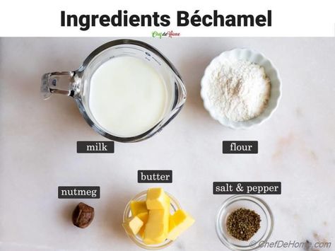 Bechamel Sauce Recipe | ChefDeHome.com Five Mother Sauces, Heavy Cream Recipes, Mother Sauces, White Cream Sauce, Bechamel Sauce Recipe, White Sauce Pasta, Make Food, Bechamel Sauce, Bolognese Sauce