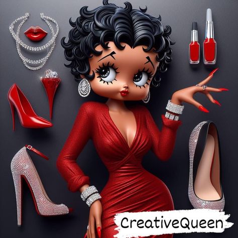 Betty Boop Makeup, Betty Boop Posters, Original Betty Boop, Betty Boop Classic, Black Like Me, Damian Priest, African Princess, Black Betty Boop, Betty Boop Cartoon