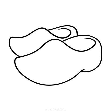 Clogs Coloring Page - Ultra Coloring Pages Clog Tattoo, Dutch Art Tattoo, Dutch Stamp Tattoo, Dutch Tattoo Ideas Netherlands, Dutch Tattoos Netherlands, Clog Tattoo Dutch, Beginning Sounds Kindergarten, Dutch Shoes, Patterns Painting