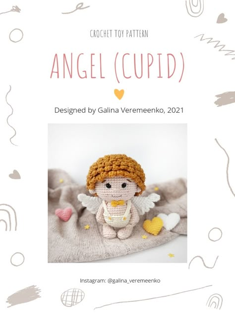 Amigurumi cupido Crochet Angels, Crochet Angel, Rabbit Rabbit, Bunny Crochet, Crochet Amigurumi Free Patterns, Crochet Amigurumi Free, Crochet Lovers, Crochet Doll Pattern, Crochet Chart