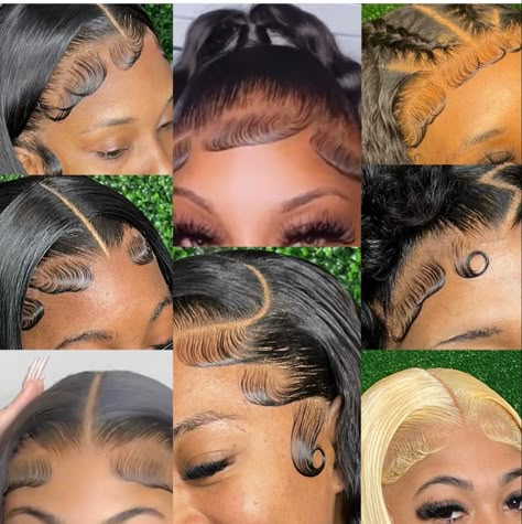 Edges On Frontal Wig, Small Edges On Wig, Baddie Edges Ideas, Edges Wig Install, Lace Front Wig Edges, Dramatic Wig Edges, Edges For Wigs, Lace Front Edges Ideas, Lace Front Wigs Edges