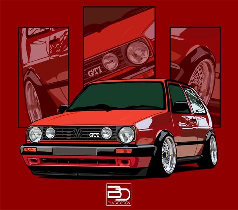 Vw Wallpaper, Volkswagen Golf Wallpapers, Vw Golf Mk1 Drawing, Golf Gti Mk2, Mk2 Golf Gti, Golf Mk2 Tuning, Vw Golf Mk2, Vw R32, Vw Golf Gti