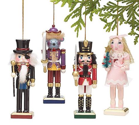 Set of 4 Whimsical Nutcracker Character Christmas Tree Ornaments Burton & Burton  #prince #pirate #princess #soldier #knight #christmas Nutcracker Ballet Christmas, Nutcracker Characters, Ballet Christmas, Metal Decorations, Nutcracker Christmas Decorations, Mouse King, Nutcracker Soldier, Nutcracker Ornaments, Festive Holiday Decor