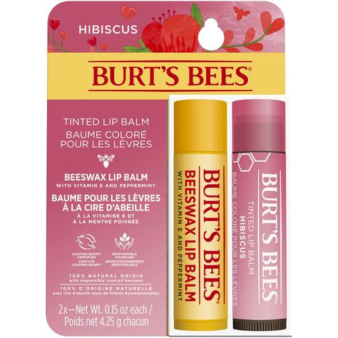 Burt's Bees Lip Balm, Lip Balm Ingredients, Burts Bees Lip Balm, Burts Bees Lip, Lip Balm Gift, Beeswax Lip Balm, Moisturizing Lip Balm, Lip Hydration, Tinted Lip Balm