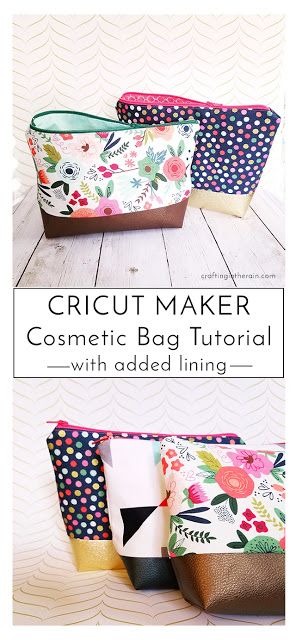 how to assemble the cricut cosmetic bag Cosmetic Bag Tutorial, Cosmetic Bag Pattern, Idee Cricut, Projets Cricut, Maker Project, Beginner Sewing Projects Easy, Bag Tutorial, Leftover Fabric, Cricut Tutorials