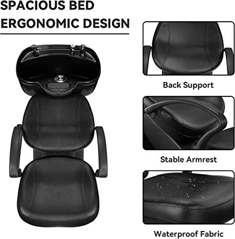 Ainfox Shampoo Barber Backwash Chair, ABS Plastic Shampoo Bowl Sink Chair for Spa Beauty Salon (Black) Nail Salon Chairs, Hair And Nail Salon, Salon Shampoo, Shampoo Bowl, Shampoo Chair, Shampoo Bowls, Salon Chairs, Bowl Sink, Plastic Items