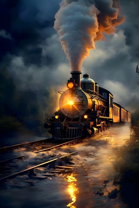 Train Artwork, Steam Trains Photography, Train Wallpaper, Railroad Art, Best Nature Wallpapers, Image Nature, Train Art, Train Photography, Old Trains