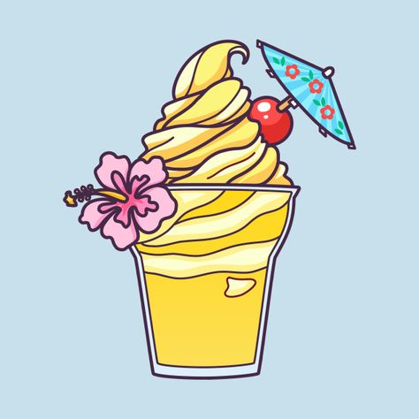 Disney Sweets, Candy Drawing, Pineapple Whip, Disney Doodles, Disney Treats, Disney Snacks, Cute Food Drawings, Disney Crossovers, Disney Sticker