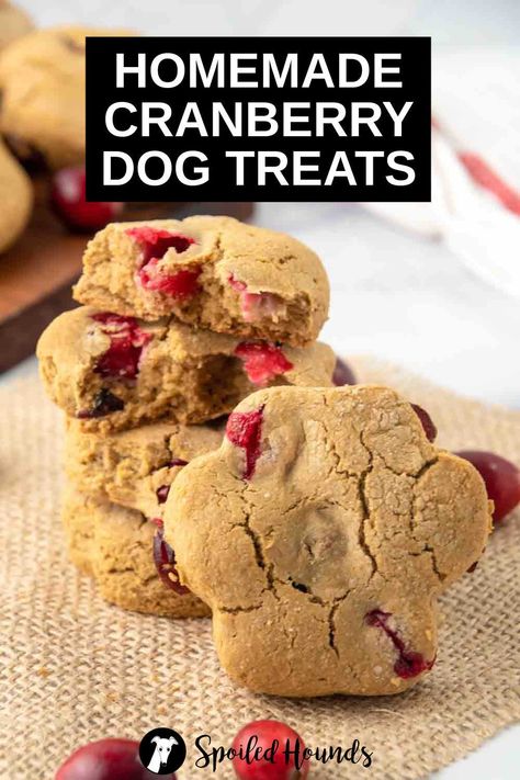 Cranberry Dog Treats, Apple Dog Treats, Cranberry Treats, Cookies For Dogs, Soft Dog Treats, Pet Treats Recipes, Christmas Dog Treats, Dog Treats Homemade Easy, Easy Dog Treat Recipes