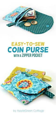 Sew Coin Purse, Coin Purse Pattern, Purse Sewing Patterns, Sew Zipper, Purse Pattern, Sew Ins, Beginner Sewing Projects Easy, Sewing Purses, Easy To Sew