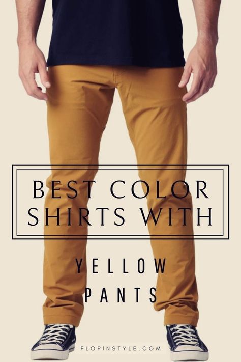 Explore the best men's shirt options for your yellow pants in our latest blog post. From yellow to dark yellow and light yellow, we provide comprehensive advice on styling men's outfits. Stay fashionable with our men's style tips and perfect your summer color combinations effortlessly. Learn more at flopinstyle.com Mustard Trousers Outfit, Summer Color Combinations, Best Pants For Men, Fashion Color Combinations, Yellow Pants Outfit, Men's Summer Outfit, Pants Outfit Ideas, Light Pink Shirt, Dark Blue Shirt