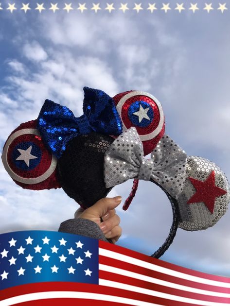 Winter Soldier Mickey Ears, Captain America And Winter Soldier, Disney Adult, Disney Mickey Ears, Huntington Beach California, Disney Life, Minnie Mouse Ears, Disney Ears, Minnie Ears