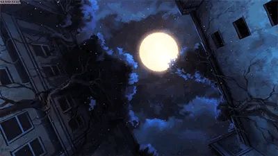 Gift Animation, Gifs Anime, Night Gif, Aesthetic Gifs, Blue Banner, Banner Gif, Good Night Moon, Anime Gifs, Aesthetic Gif