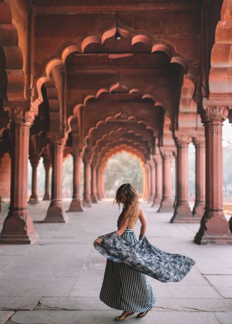 The Delhi Photo Guide: Top 16 Most Instagrammable Places in New and Old Delhi, India | Away Lands India Pictures, Ancient Kings, Delhi Travel, India Travel Places, Travel Pose, Red Fort, India Photography, Street Portrait, Instagrammable Places