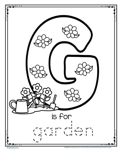 FREE G is for garden trace and color fine motor printable #alphabet #preschoolalphabet #printables Preschool Letter G, Garden Worksheet, Garden Preschool, Letter G Crafts, Pre K Worksheets, Preschool Garden, Preschool Letter, Tracing Worksheets Preschool, Free Preschool Worksheets