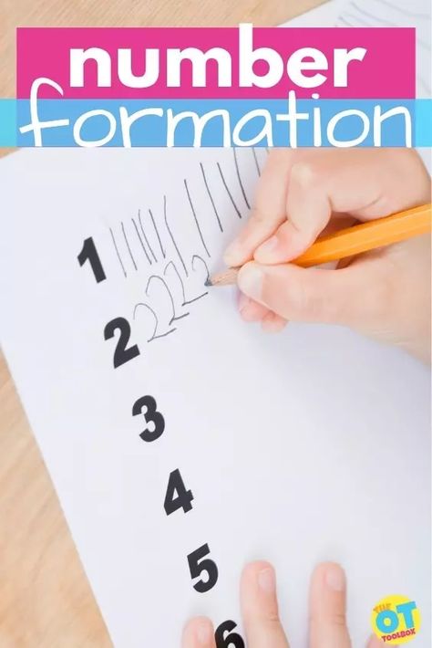 How to teach number formation - The OT Toolbox Number Formation Activities, Number Writing Activities, Learning To Write Numbers, Letter Formation Activities, Teaching Kids To Write, Letter Reversals, Number Formation, Handwriting Activities, Occupational Therapy Activities