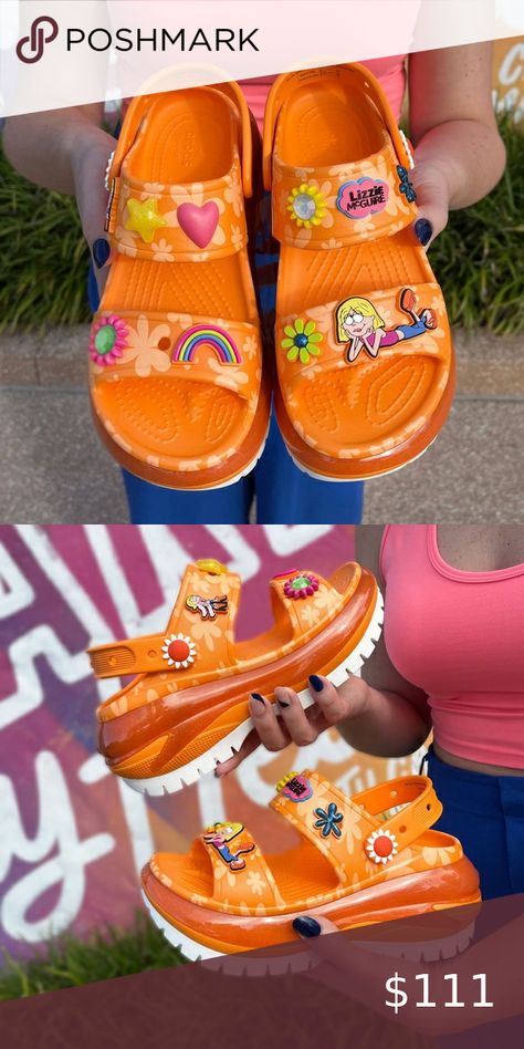 NEW Lizzie McGuire Mega Crush Sandals by CROCS Lizzie Mcguire Crocs, Lizzie Mcguire, Crocs Shoes, Shop My, Brand New, Sandals, Best Deals, Closet, Clothes