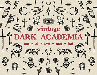 Moon Power Bundle :: Behance Vintage Dark Academia, Dark Academia Art, Medieval Crafts, Logos Vintage, Academia Art, Vintage Logos, Sales Image, Vintage Icons, Art Storage