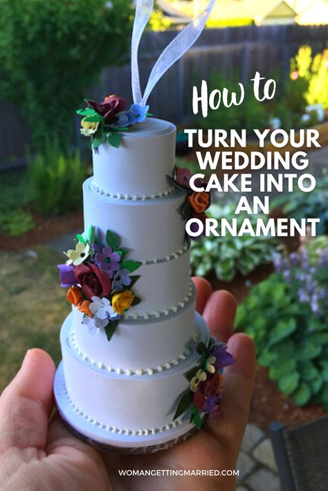 Whoever thought of turning your wedding cake into a Christmas ornament is probably a genius. As a matter of fact…wouldn’t it be awesome to get a tiny replica of your entire wedding?! Lol. While I’m (kind of) kidding, I would be seriously excited to get a wedding cake ornament. They range in price (you can expect to pay anywhere from $80-$200+ depending on the complexity of your cake design), but it’s something I could easily see becoming an heirloom. HERE ARE A FEW OF THE BEST COMPANIES. Christmas Wedding Cake Topper, Diy Wedding Cake Topper, Wedding Cake Ornament, Wedding Cake Figurines, How To Make Wedding Cake, Christmas Wedding Cakes, Recycled Wedding, Mini Wedding Cakes, Never Getting Married