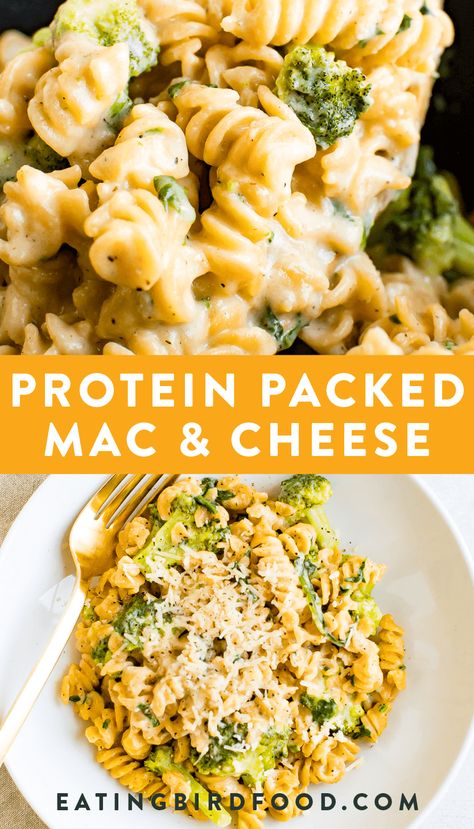 It's here! A healthy mac and cheese recipe that is packed with protein, broccoli and spinach. Perfect as a full meal and a sneaky way to get your kids to eat more veggies. #protein #macandcheese #glutenfree #healthy #eatingbirdfood Healthy Mac And Cheese Recipe, Healthy Mac N Cheese Recipe, Healthy Mac And Cheese, Healthy Mac N Cheese, Eat More Veggies, Resep Pasta, More Veggies, Weight Watchers Desserts, Mac And Cheese Recipe